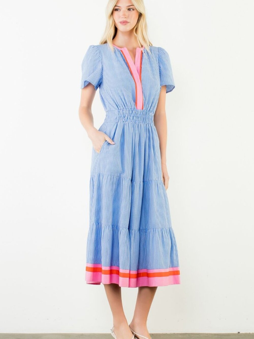 THML Striped Textured Maxi Dress - Picture 6 of 9